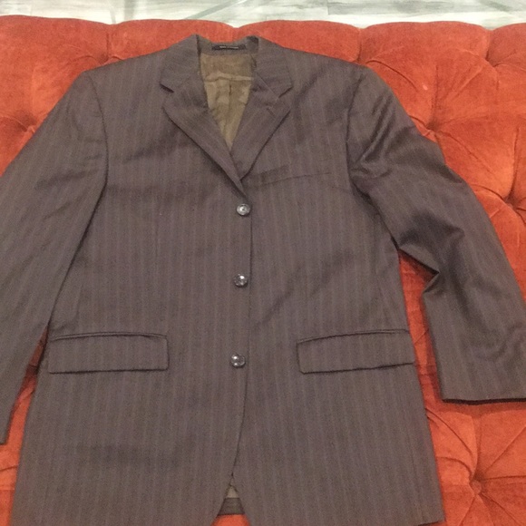 Calvin Klein Men’s Stripe Brown Suit - Picture 1 of 6
